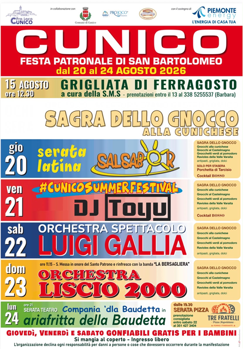 Festa Patronale di San Bartolomeo anno 2026